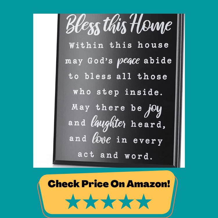 #7 Bless this Home Wall Decor House Blessing Plaque - Housewarming Present for New Home Living Room Art or Farmhouse Entryway Sign - Homeowner Gift Religious Christian Decoration